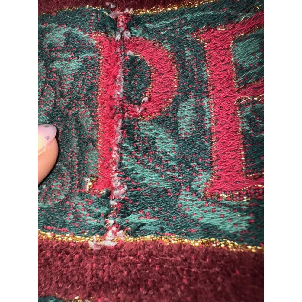 Vintage Christmas Holiday Guest Hand Towel Peace On Earth Embroidered 14” X 22”